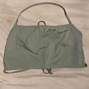 green knotted back halter top